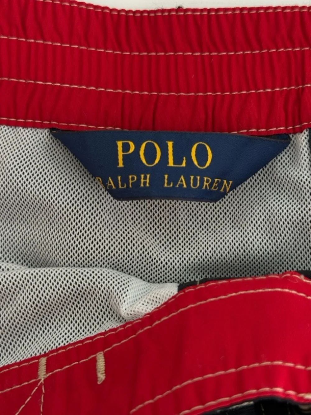 Vintage Polo Ralph Lauren Navy Blue  Drawstring Board Shorts Swim Trunks